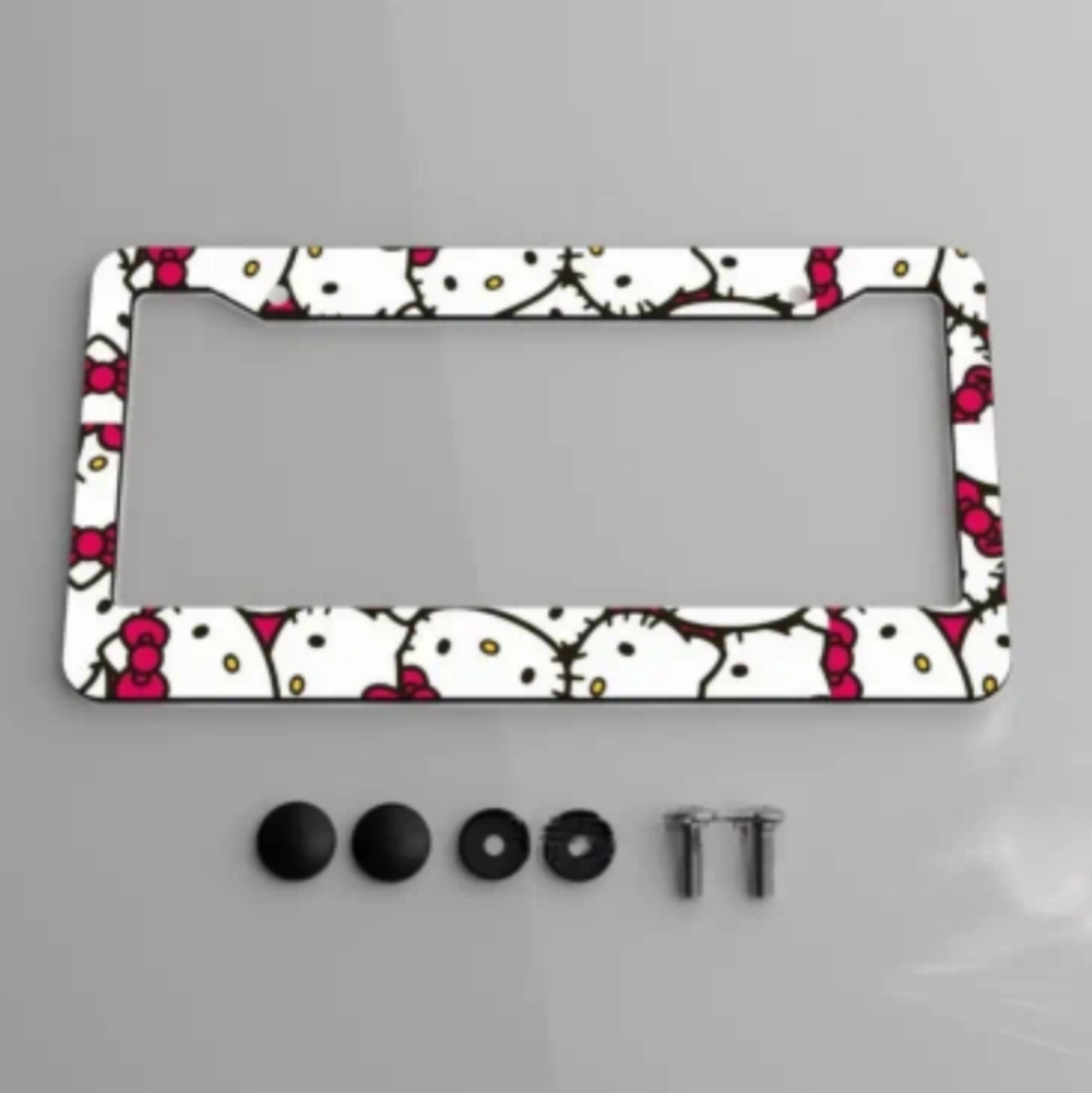 Hello Kitty Aluminum License Plate Frame